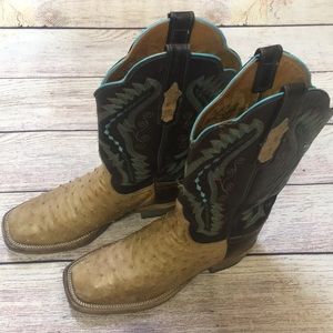 Lucchese Ostrich Skin Cowboy Boots